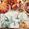 thumbnail image 2 of Fall Placemats Set of 6 Sage Green Pumpkin Place Mats Thanksgiving Placemat Autumn Teal Eucalyptus Leaves Table Mats for Dining Kitchen Table Holiday Dinner Party Home Fall Decorations 13x19 Inch, 2 of 6