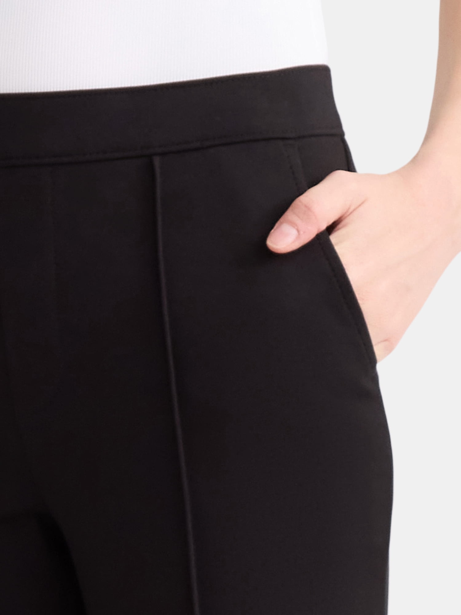 Time and Tru Women's Pull On Cropped Flare Pants, Sizes XS-XXXL