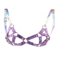 thumbnail image 2 of Arnés de tiras de cuero Sujetador Ajustable Ahueca hacia fuera Cupless Cage Cinturón para el cuerpo Gótico 紫色 + 镭射 Colcomx jaula sujetador arnés bralette, 2 of 8