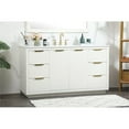 thumbnail image 2 of Elegant Decor Blake 60" Aluminum Alloy MDF Single Bathroom Vanity in White, 2 of 8