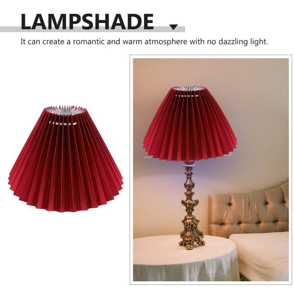WASHWEPE Pleated Lamp Shade Red 1Set 9.4X9.4X6.3In