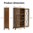 thumbnail image 3 of Morden Fort 61" Tall Cabinet, Display Accent Cabinet with Doors, Cherry Storage Sideboard Cabinet, 3 of 8