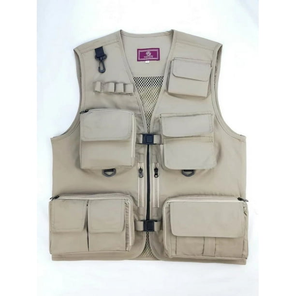 Chaleco multibolsillos para hombre, chaleco para deportes al aire libre, pesca, reportero, fotografía, chaleco informal para hombre voluntario