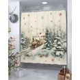 thumbnail image 4 of Christmas Shower Curtain, Train Xmas Tree Snowflake Balls Waterproof Washable Boho Funny Cute Shower Curtains Set for Bathroom Farmhouse Bathtubs Decor with Hook, 48"Wx72"L, 4 of 7