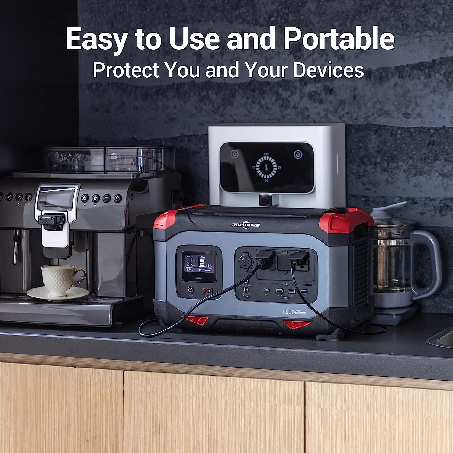 ROCKPALS Portable Power Station 1254.4Wh, 1300W LiFePO4 Battery