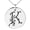 Silver, variant on Stainless Steel Letter K Initial Floral Monogram Engraved Small Medallion Circle Charm Pendant Necklace