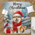 thumbnail image 4 of Merry Christmas Shiba Inu Enjoys Woofmas Winter Xmas Holiday Cozy Sherpa Blanket Shibas Dog Lovers Gifts Idea Warm Soft Throw Blanket - 02022, 4 of 5