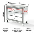 thumbnail image 6 of Wide Nightstand with 3 Drawers, Modern Mirror Storage Side table End Table Beside Table for Bedroom Living Room, 6 of 8
