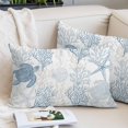thumbnail image 2 of Blue Grey Coastal Small Pillow Covers,Sea Turtle Nautical Coral Summer Beach Breathable Throw Pillow Cases with Invisible Zipper,Decorative Pillowcase Pillows Protectors for Sofa Bed Chair 12"x20", 2 of 9