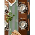 thumbnail image 2 of ERUNPONLY Green Grey Table Runner - 36 Inch Long Modern Minimalist Solid Vertical Stripes Cotton and Linen Blended Dress Scarves Farmhouse Table Runner for Kitchen Dining, Coffee Table, 13" x 36", 2 of 8