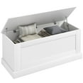 thumbnail image 1 of HOMCOM Coffre de Rangement Moderne, Boîte en Bois pour Salon, 39,4 Pouces, Blanc, 1 of 10