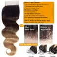 thumbnail image 6 of Ustar Ombre Body Wave Human Hair Closure T1B/4/27 Color Brazilian Virgin Human Hair Ombre 3 Tone Body Wave Human Hair 4x4 Lace Closure Free Part Closure Transparent Lace 14", 6 of 6