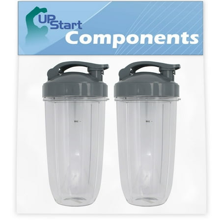 

2 Pack UpStart Components Replacement 32 oz Cup with Flip Top To-go Lid for Ninja NutriBullet Pro 900w Blender