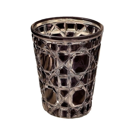 Vintage Embossed Drinking Glasses, 10.8Oz Colored wide mouth Glass Cup