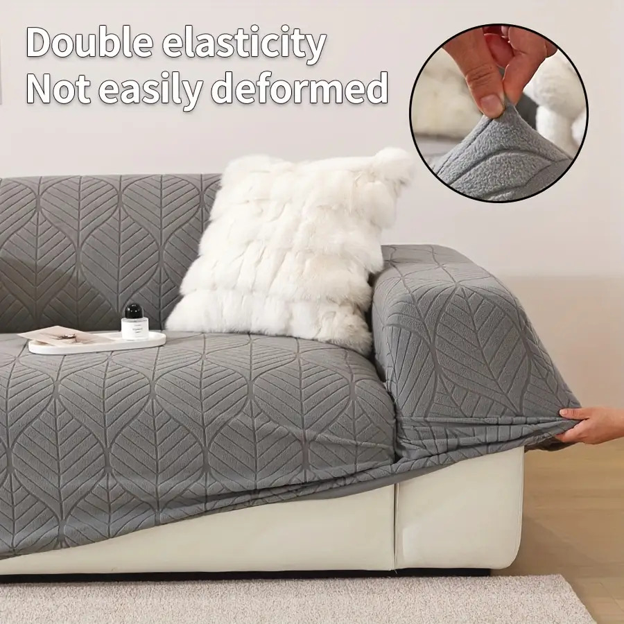 1PC Luxurious Jacquard Stretch Sofa Slipcover, Pet-Friendly Hairproof & Anti-Slip, All-Season Furniture Cover for Couch, Loveseat, Armchair, Sectional, Easy to Install & Wash