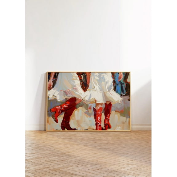 Red Cowgirl Boot Print, Cowgirl Poster, Preppy Cowgirl Dorm Room Print, Aesthetic Trendy Dorm Decor, Western Wall Art Wall Art, Modern Wall Decor, 8x12 UNFRAMED