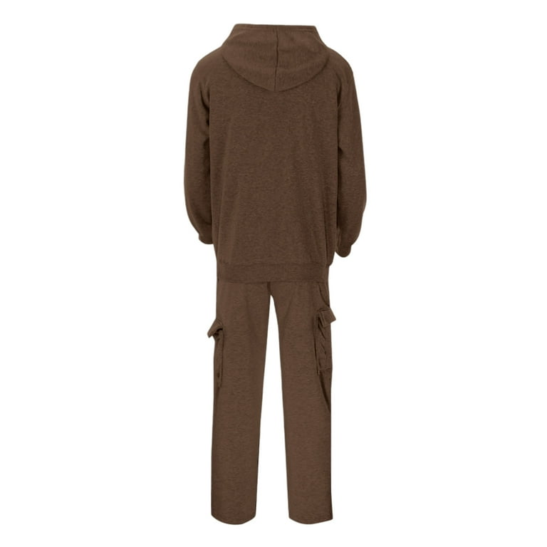 CCRFTGI Sweat Suits Men Athletic 2 Piece Zip-Up Hoodie and