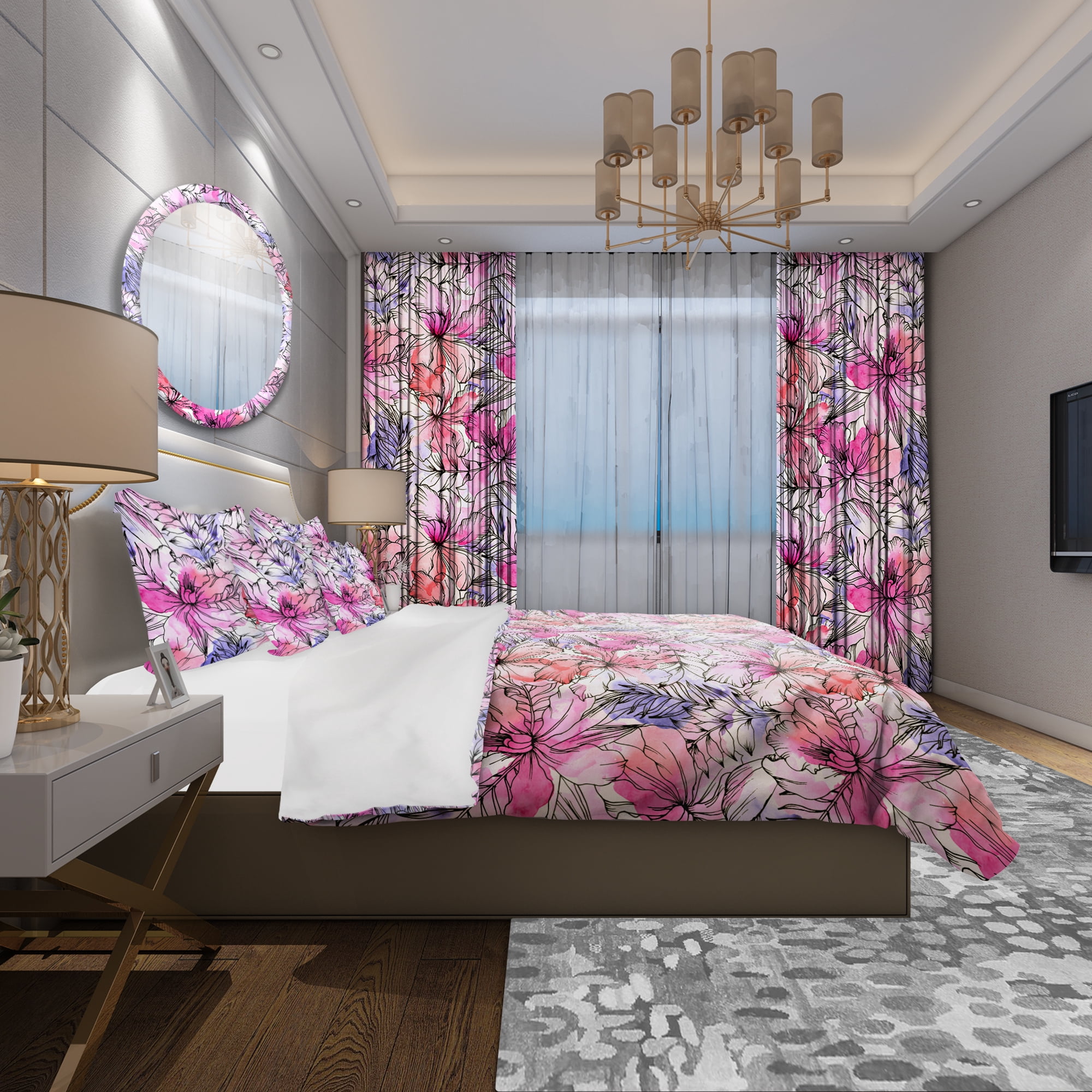 Designart 'Floral Pattern' Modern & Contemporary Duvet Cover Set