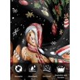 thumbnail image 7 of Gingerbread Christmas Cloth Napkins Set of 6 Reusable Dinner Napkins, Xmas Balls Branches Black Cocktail Napkin Washable Table Napkins for Wedding/Holiday Party/Baby Shower 20"x20", 7 of 7