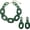 Deep Green, variant on Acrylic Chunky Statement Necklace for Women Cube Link Chain Collar Necklace and Hoop Earrings Costome Jewelry Set(NK-10667-Deep Green)