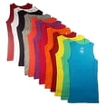 thumbnail image 2 of 12 Pieces Pack Women's Ribbed 100% Cotton Tank Tops-Assorted Color, Muscle Tank Top, X-Large, 2 of 3