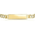 thumbnail image 2 of Floreo 10k Yellow Gold 8.5mm or 10mm Solid Pave Curb Personalized Engraved Name Bar Custom ID Bracelet, 2 of 5