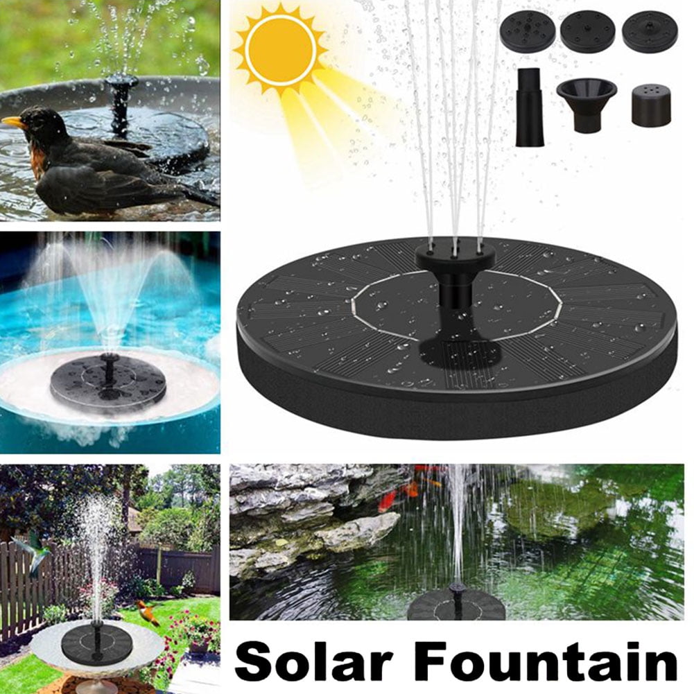 Submersible Solar Bird Bath Fountain Pump Outdoor Birdbath Watering Square 