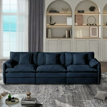 Double-Layer Cushions & Extra-Large Oversized Sofa - Green Chenille