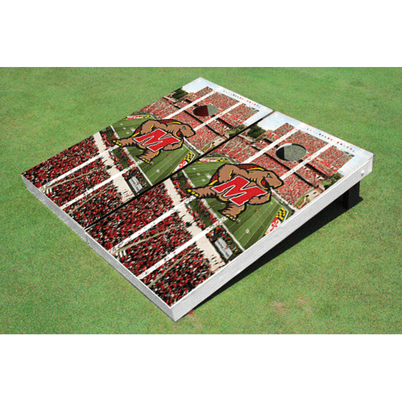 University of Maryland Stadium Long Stripe Themed Cornhole Boards