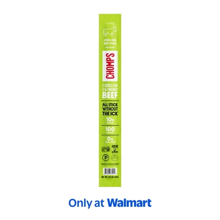 Chomps Grass-Fed and Finished Chili Lime Beef Jerky Stick (1.15oz Stick)