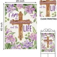 thumbnail image 4 of Christian Easter Resurrection House Flag - 28x40" Religious Cross Lily Flower Yard Outside Spring Summer Large Home Decor, 4 of 6
