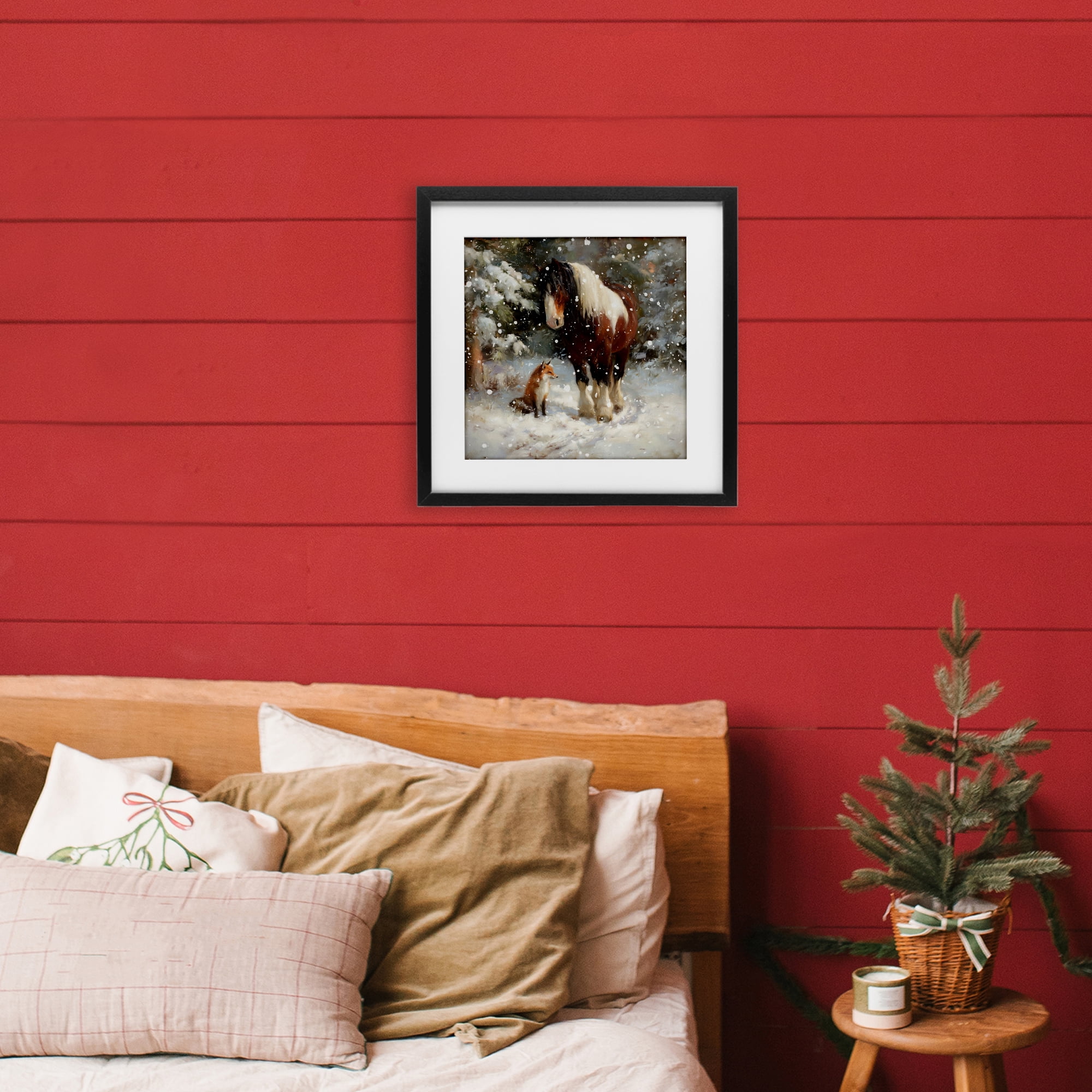 Stupell Industries The Horse & The Fox Black Framed Print Under Glass, design by Tina LeCour