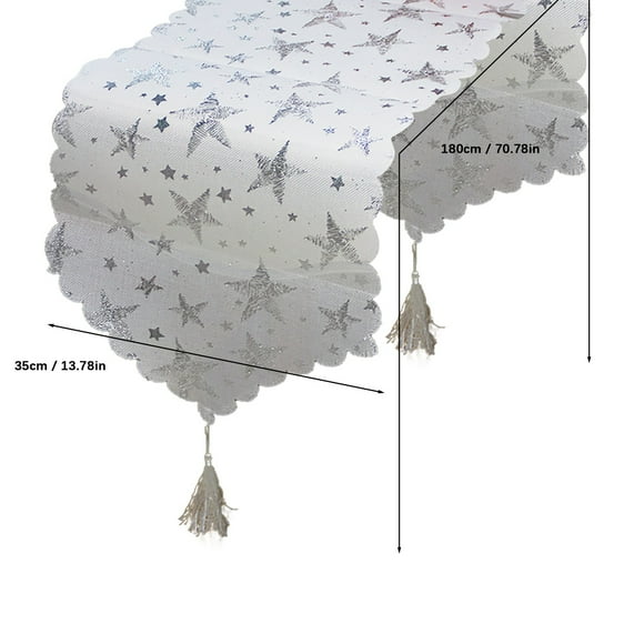 Hilingoto Christmas Table Runner Set, Christmas Tablecloth Silver, Christmas Table Setting, 1*Table Runner Clearance!