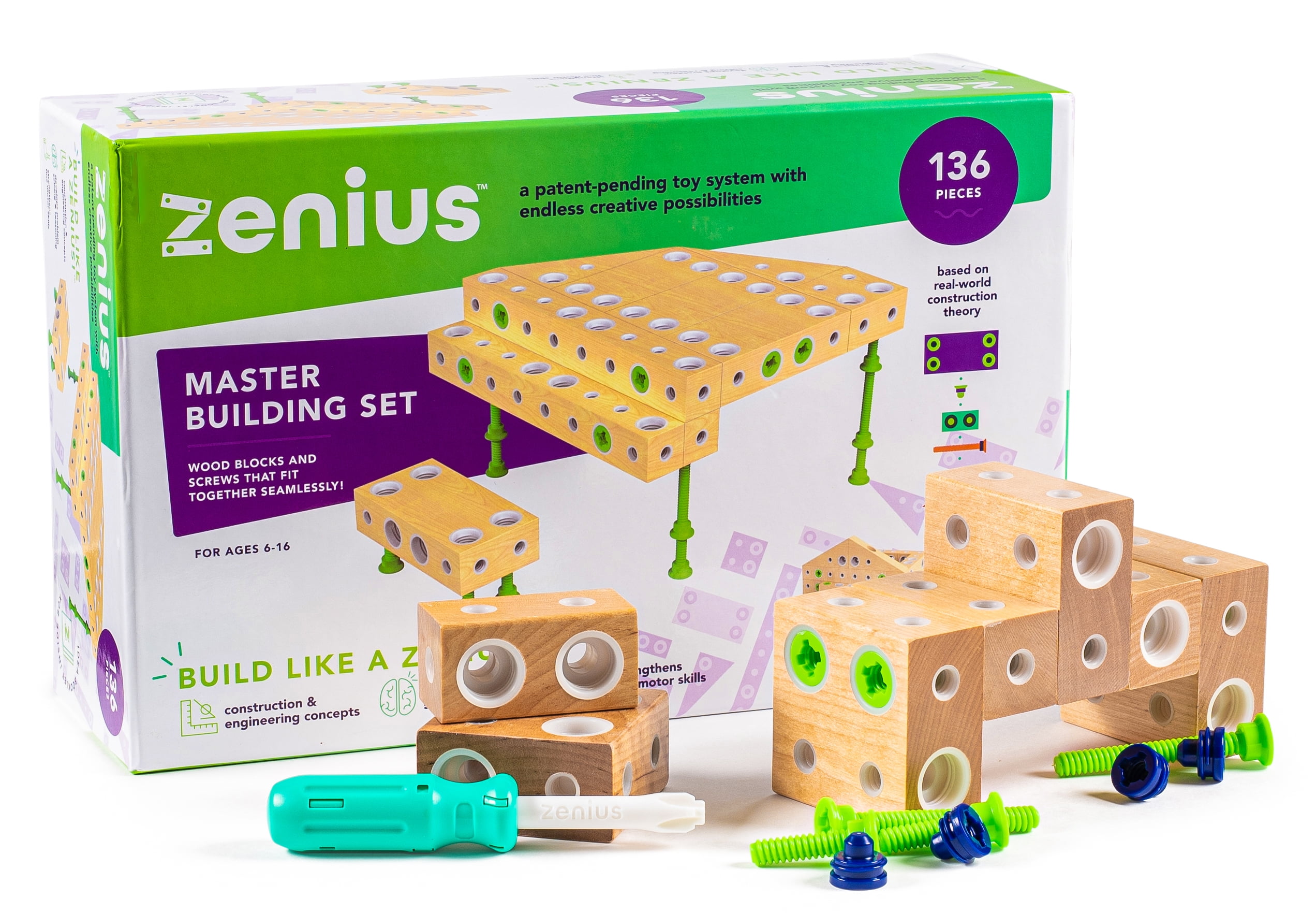 Details about   Kids Wooden Building Blocks Set Create Imagine Educational Construct Kit 150pcs 