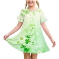 thumbnail image 1 of Niñas Vestido de Día de San Patricio 3-12 Años Niños Verano Casual Cuello Redondo, 1 of 9
