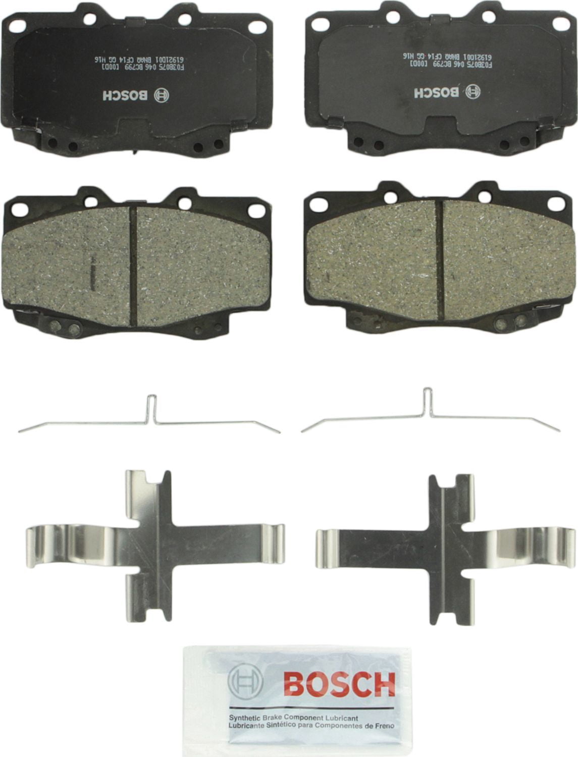 Bosch BC799 QuietCast Premium Disc Brake Pad Set Fits select: 1999-2004 TOYOTA TACOMA