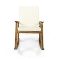 thumbnail image 2 of Outdoor Acacia Wood Rocking Chair with Cushion, Teak,Cream, 2 of 11