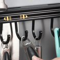 thumbnail image 2 of Space Aluminum Kitchen Hook With Knife Slot Storage Rack Hole Free Wall Hanging Rod Row Hook Storage Rack Bathroom Living Room Clothes Hook Pendant, 2 of 5