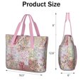 thumbnail image 3 of Tote Bag for Women - Pioneer Flower Shoulder Bag - Large Utility Work Duffle Bag with Zipper Handbag for Travel, Work, Sprots, 3 of 5