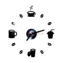 Greenadscape 1Pack 40Cm Diameter Living Room Wall Clock Black Acrylic Metal Silent For Living Room