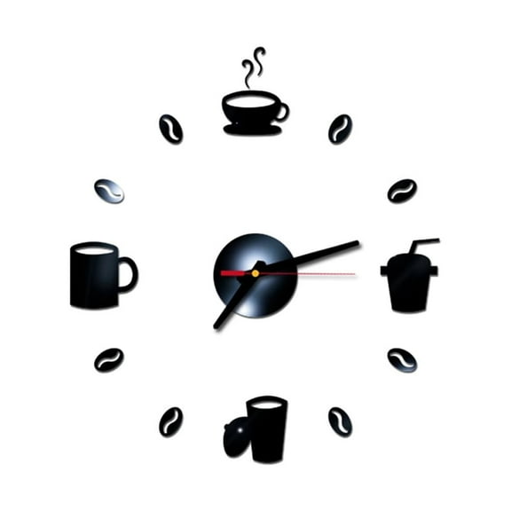 Greenadscape 1Pack 40Cm Diameter Living Room Wall Clock Black Acrylic Metal Silent For Living Room