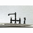 thumbnail image 2 of Kingston Brass KS7270PXBS English Country 8" Bridge Kitchen Faucet with Sprayer, Matte Black, 2 of 5