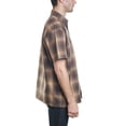 thumbnail image 6 of YAGO Men's Casual Plaid Short Sleeve Woven Button Down Shirt Brown AB21 (3X-Large), 6 of 8