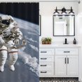 thumbnail image 6 of Astronauts in Space Shower Curtain for Bathroom with 12Hooks, Polyester Fabric Thick Shower Curtain Washable Waterproof Curtain, 6 of 8