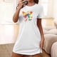 thumbnail image 1 of Camisón corto de talla grande para mujer, camisón de manga corta con estampado de pecho a la moda, camisón para mujer, 1 of 7