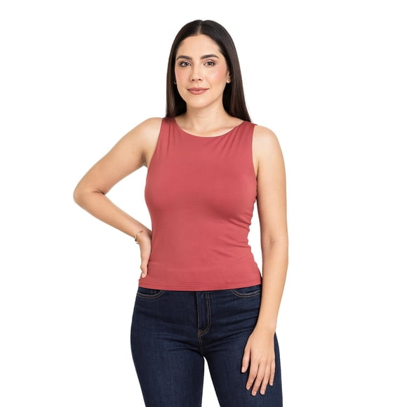 Blusa sin mangas escote tipo barco /Juvenil, 0271 (Rojo) rojo CH