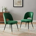 thumbnail image 2 of Side Dining Chair, Set of 2, Velvet, Green, Modern Contemporary Urban Design, Kitchen Room Cafe Bistro Restaurant Hospitality, 2 of 6