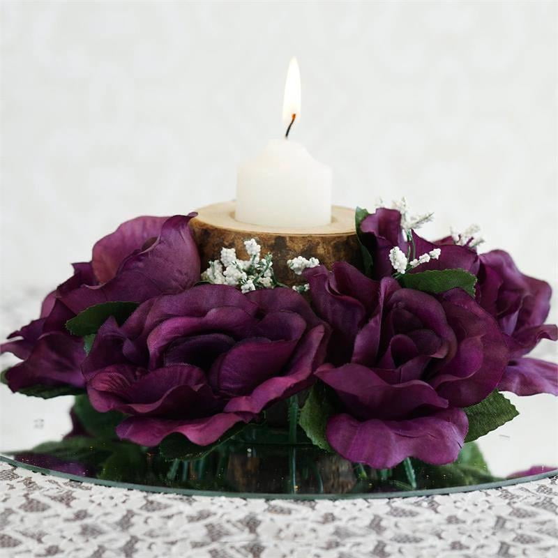 HOT Candle Rings Handmade Rose Flower  Wedding Tabletop Centerpieces Unity Gift 