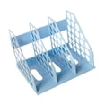 thumbnail image 2 of Organizador de documentos de escritorio con 3 compartimentos verticales Azul, 2 of 8