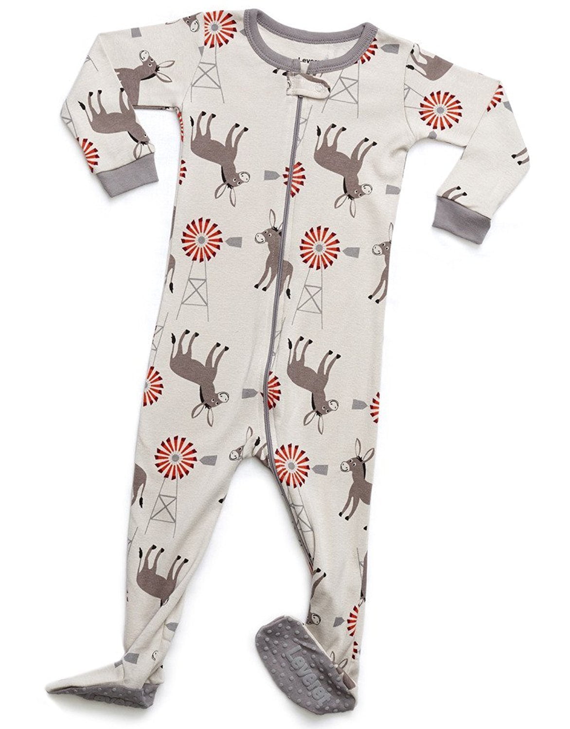 12M-14Y Leveret Boys Girls Bear Footed Sleeper Pajama 100% Organic Cotton